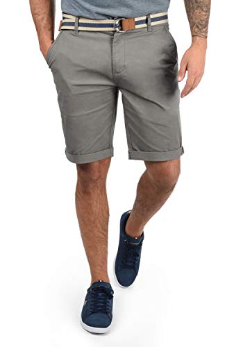 Solid SDMonty Herren Chino Shorts Bermuda Kurze Hose mit Gürtel und Stretch, Größe:S, Farbe:Mid Grey (2842) von Solid