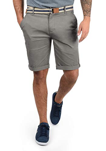 Solid SDMonty Herren Chino Shorts Bermuda Kurze Hose mit Gürtel und Stretch, Größe:XL, Farbe:Mid Grey (2842) von Solid