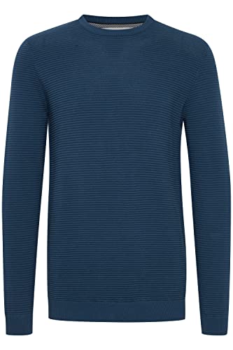 Solid Nicholas Herren Strickpullover Feinstrick Pullover aus 100% Baumwolle, Größe:M, Farbe:Ensign Blue (194026) von Solid