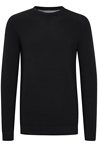 Solid Nicholas Herren Strickpullover Feinstrick Pullover aus 100% Baumwolle, Größe:XL, Farbe:Black (194007) von Solid