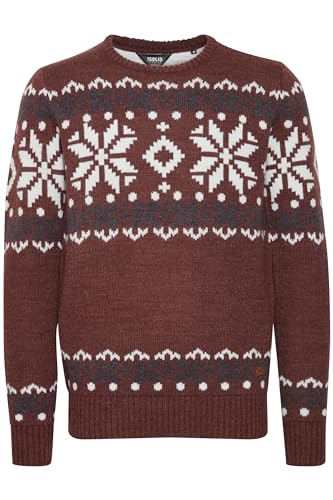 !Solid SDNorwig Herren Weihnachtspullover Norweger-Pullover Winter Strickpullover Grobstrick Pullover mit Rundhalsausschnitt, Größe:L, Farbe:Wine Red Melange (8985) von !Solid