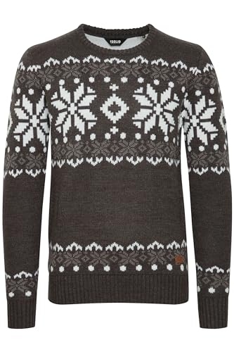 !Solid SDNorwig Herren Weihnachtspullover Norweger-Pullover Winter Strickpullover Grobstrick Pullover mit Rundhalsausschnitt, Größe:XL, Farbe:Dark Grey Melange (8288) von !Solid