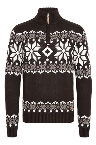 !Solid SDNorwin Herren Strickpullover Troyer Grobstrick Pullover mit Stehkragen Regular fit, Größe:L, Farbe:Black (9000) von !Solid