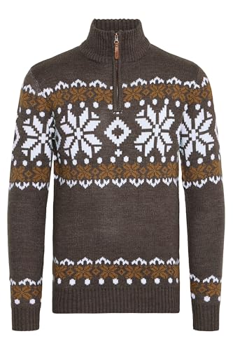 !Solid SDNorwin Herren Strickpullover Troyer Grobstrick Pullover mit Stehkragen Regular fit, Größe:2XL, Farbe:Coffee Bean Melange (8973) von !Solid