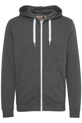 Solid Olli Ziphood Herren Sweatjacke Kapuzenjacke Hoodie Mit Kapuze Reißverschluss Und Fleece-Innenseite, Größe:L, Farbe:Med Grey (8254) von Solid