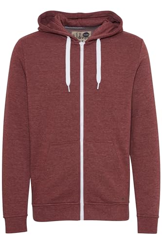 Solid Olli Ziphood Herren Sweatjacke Kapuzenjacke Hoodie Mit Kapuze Reißverschluss Und Fleece-Innenseite, Größe:L, Farbe:Wine Red Melange (8985) von Solid