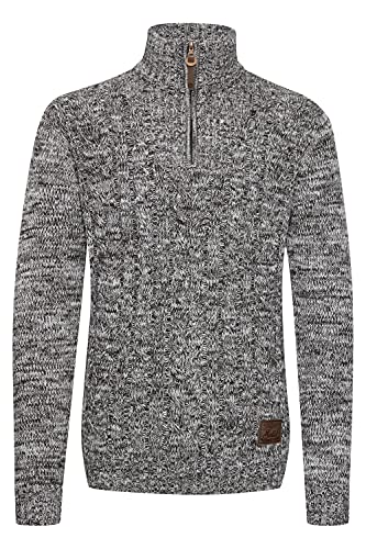 !Solid SDPankraz Herren Strickpullover Troyer Grobstrick Pullover mit Zopfstrickmuster Reißverschluss 100% Baumwolle Regular fit, Größe:2XL, Farbe:Coffee Bean (5973) von !Solid