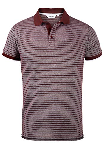 Solid Pantelis Herren Poloshirt Polohemd T-Shirt, Größe:L, Farbe:Wine Red Melange (8985) von Solid