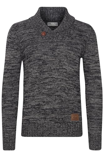 Solid Phil Herren Winter Pullover Strickpullover Grobstrick Pullover mit Schalkragen In Melange-Optik, Größe:3XL, Farbe:Black (9000) von Solid