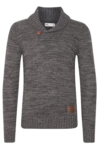 !Solid SDPhil Herren Pullover Strickpullover Grobstrick Pullover mit Schalkragen 100% Baumwolle Regular fit, Größe:3XL, Farbe:Dark Grey (2890) von !Solid