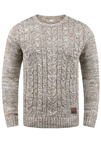 Solid Philemon Herren Winter Pullover Strickpullover Grobstrick Pullover Zopfstrick mit Rundhalsausschnitt, Größe:XXL, Farbe:Dune (5409) von Solid