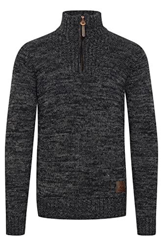 Solid Philostrate Herren Strickpullover Troyer Grobstrick Pullover Aus 100% Baumwolle Mit Reißverschluss, Größe:3XL, Farbe:Black (9000) von Solid