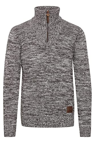 !Solid Philostrate Herren Strickpullover Troyer Grobstrick Pullover Aus 100% Baumwolle Mit Reißverschluss, Größe:L, Farbe:Coffee Bean (5973) von !Solid