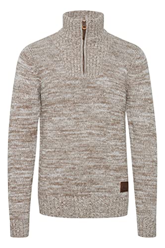 !Solid Philostrate Herren Strickpullover Troyer Grobstrick Pullover Aus 100% Baumwolle Mit Reißverschluss, Größe:L, Farbe:Dune (5409) von !Solid