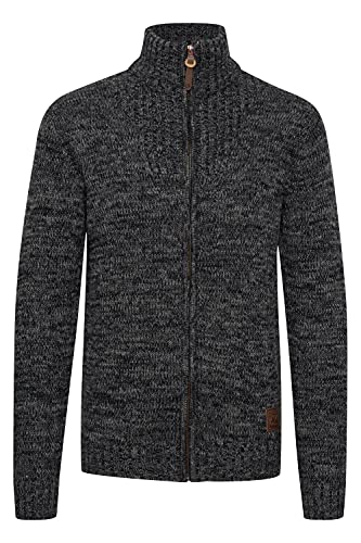 Solid Pomeroy Herren Strickjacke Cardigan Grobstrick Winter Pullover mit Stehkragen, Größe:M, Farbe:Black (9000) von Solid