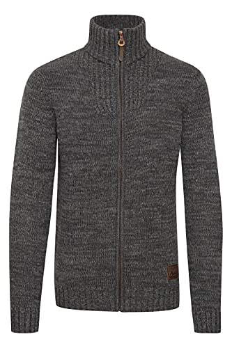 Solid Pomeroy Herren Strickjacke Cardigan Grobstrick Winter Pullover mit Stehkragen, Größe:S, Farbe:Dark Grey (2890) von Solid