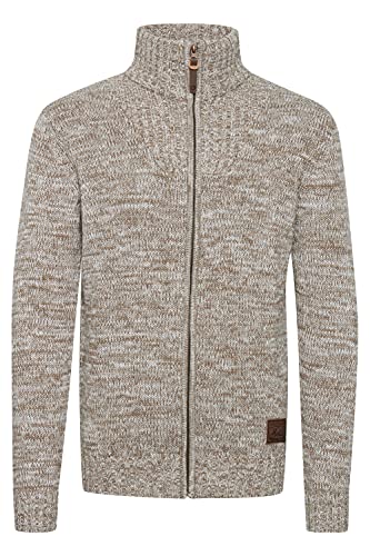 Solid Pomeroy Herren Strickjacke Cardigan Grobstrick Winter Pullover mit Stehkragen, Größe:S, Farbe:Dune (5409) von Solid