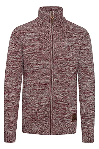 !Solid SDPomeroy Herren Strickjacke Cardigan Grobstrick Pullover mit Stehkragen Reißverschluss 100% Baumwolle Regular fit, Größe:M, Farbe:Wine Red Melange (8985) von !Solid