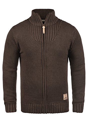Solid Poul Herren Strickjacke Cardigan Grobstrick Winter Pullover mit Stehkragen, Größe:XL, Farbe:Coffee Bean Melange (8973) von Solid