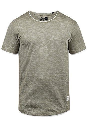 !Solid Rigos Herren T-Shirt Kurzarm Shirt Mit Rundhalsausschnitt Im Double-Layer-Look Aus 100% Baumwolle, Größe:L, Farbe:Dusty Oliv (3784) von !Solid