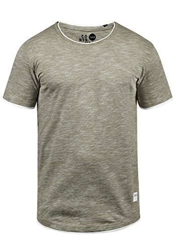 !Solid Rigos Herren T-Shirt Kurzarm Shirt Mit Rundhalsausschnitt Im Double-Layer-Look Aus 100% Baumwolle, Größe:M, Farbe:Dusty Oliv (3784) von !Solid