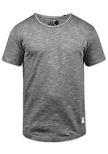 !Solid Rigos Herren T-Shirt Kurzarm Shirt Mit Rundhalsausschnitt Im Double-Layer-Look Aus 100% Baumwolle, Größe:S, Farbe:Black (9000) von !Solid