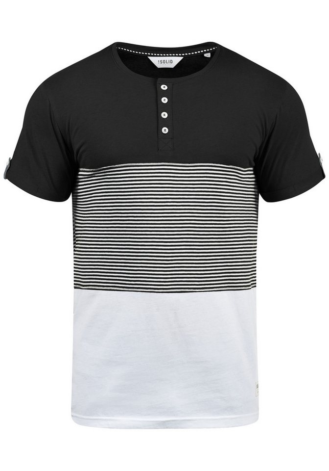 !Solid Rundhalsshirt SDMarek Kurzarmshirt mit Knopfleiste von !Solid