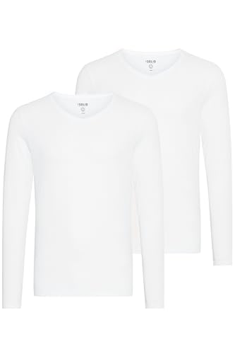 !Solid SDBasil Herren Longsleeve Langarmshirt Shirt Basic im 2er Pack oder 3 er Pack mit V- Ausschnitt im 2er Pack Baumwollmischung Slim fit, Größe:XL, Farbe:White (0001) von !Solid