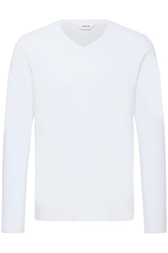 !Solid SDBeda Herren Longsleeve Langarmshirt Shirt mit V-Ausschnitt Baumwollmischung Regular fit, Größe:S, Farbe:White (0001) von !Solid