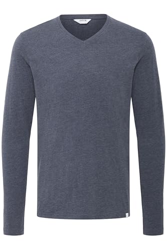 !Solid SDBeda Herren Longsleeve Langarmshirt Shirt mit V-Ausschnitt Baumwollmischung Regular fit, Größe:XL, Farbe:Insignia Blue Melange (8991) von !Solid