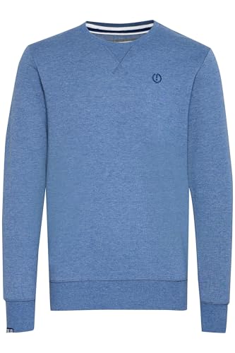 !Solid SDBenn Herren Sweatshirt Pullover Sweater mit Rundhals-Ausschnitt Rippbündchen Label-Details Baumwollmischung Regular fit, Größe:2XL, Farbe:Faded Blue Melange (1542M) von !Solid