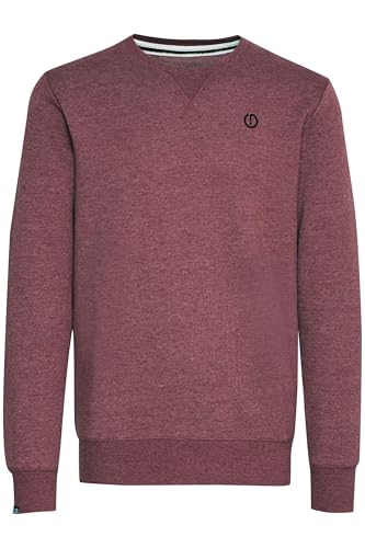 !Solid SDBenn Herren Sweatshirt Pullover Sweater mit Rundhals-Ausschnitt Rippbündchen Label-Details Baumwollmischung Regular fit, Größe:L, Farbe:Wine Red Melange (8985) von !Solid