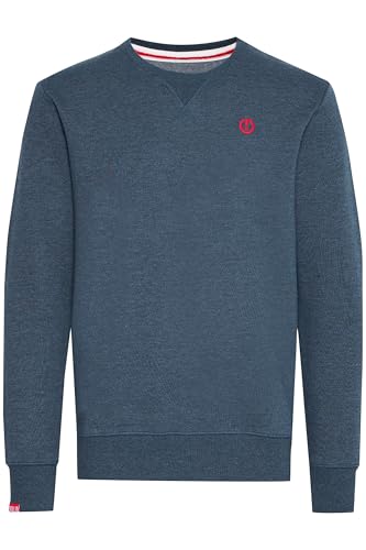 !Solid SDBenn Herren Sweatshirt Pullover Sweater mit Rundhals-Ausschnitt Rippbündchen Label-Details Baumwollmischung Regular fit, Größe:XL, Farbe:Insignia Blue Melange (8991) von !Solid