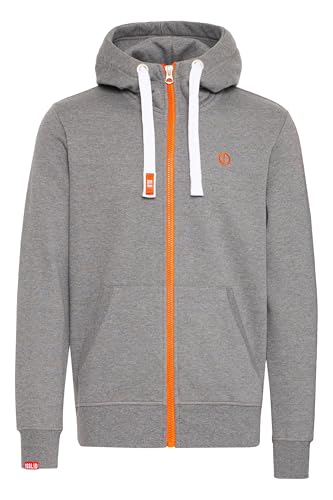!Solid SDBenn High Neck Herren Zip-Hoodie Sweatjacke Kapuzenjacke Hoodie mit Kapuze Reißverschluss Kängurutasche Baumwollmischung Regular fit, Größe:L, Farbe:Grey Melange (8236) von !Solid