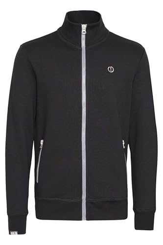 Solid SDBennTrack Herren Sweatjacke Cardigan Sweater mit Reißverschluss Stehkragen Reißverschlusstaschen Label-Details Baumwollmischung Regular fit, Größe:XL, Farbe:Black (9000) von !Solid