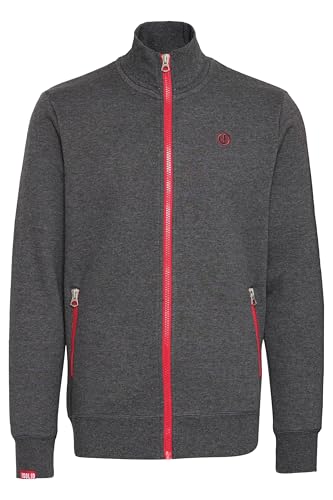 Solid SDBennTrack Herren Sweatjacke Cardigan Sweater mit Reißverschluss Stehkragen Reißverschlusstaschen Label-Details Baumwollmischung Regular fit, Größe:XL, Farbe:Med Grey (8254) von !Solid