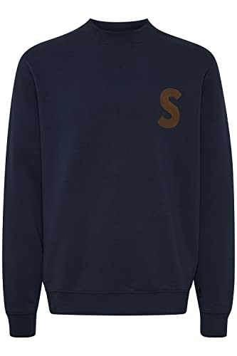 !Solid SDCael Herren Sweatshirt Pullover Pulli mit Rundhalsausschnitt O-Neck mit Flock Print, Größe:3XL, Farbe:Insignia Blue (194010) von !Solid