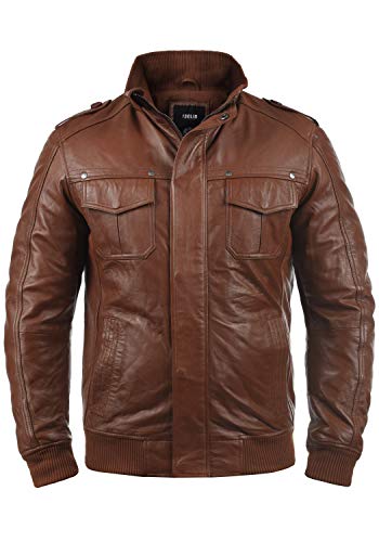 !Solid SDCamash Herren Lederjacke Bikerjacke Echtleder mit Stehkragen, Größe:L, Farbe:Golden Bro (5063) von !Solid