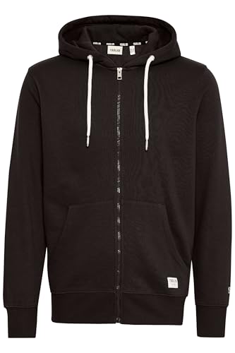 !Solid SDChali Herren Sweatjacke Zipper Sweater mit Kapuze Kordelzug Kängurutasche Rippbündchen Label-Details Regular fit, Größe:XL, Farbe:True Black (194008) von !Solid