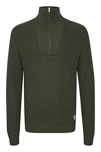 !Solid SDChristo Herren Strickpullover Troyer Feinstrick Pullover mit Stehkragen und Reißverschluss Struktur Strick, Größe:2XL, Farbe:Thyme (190309) von !Solid