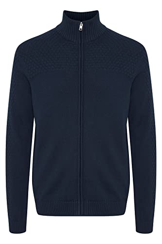 !Solid SDClive Herren Strickjacke Cardigan Feinstrick mit Stehkragen und Reißverschluss Struktur Strick, Größe:L, Farbe:Insignia Blue (194010) von !Solid