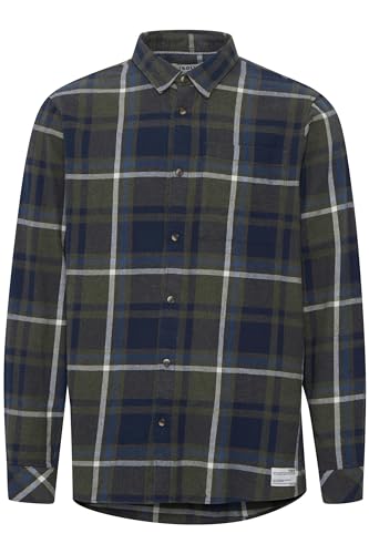 !Solid SDCraig SH Herren Freizeithemd Hemd Club-Kragen Slim Fit Kariertes Muster schmaler Schnitt hochwertige Baumwoll-Qualität, Größe:XL, Farbe:Thyme Melange (1903091) von !Solid