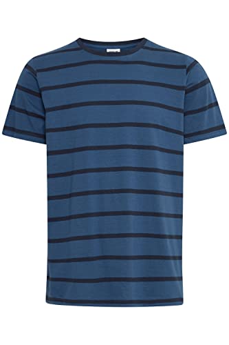 !Solid SDDain Herren T-Shirt Kurzarm Shirt gestreiftes Shirt Rundhals-Ausschnitt Hochwertige Baumwoll-Qualität, Größe:L, Farbe:Ensign Blue (194026) von !Solid