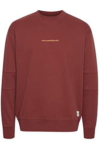 !Solid SDDarton Herren Sweatshirt Pullover Pulli Rundhalsausschnitt O-Neck mit Print Oversize, Größe:2XL, Farbe:Port (191525) von !Solid