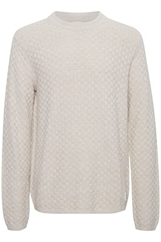 !Solid SDElijah Herren Strickpullover Grobstrick Pullover mit Rundhalsausschnitt und Struktur Strick, Größe:XL, Farbe:Oatmeal Melange (1304011) von !Solid