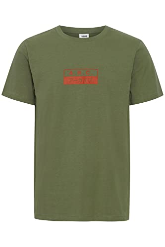 !Solid SDElwell Herren T-Shirt Kurzarm Shirt mit Brustprint Streetwear Rundhals-Ausschnitt Oversize Fit Überschnittene Schultern Kleiner Brustprint, Größe:S, Farbe:Deep Lichen Green (180312) von !Solid