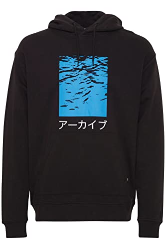 !Solid SDEmiliano Herren Sweatshirt Kapuzenpullover Hoodie Pullover mit Kapuze und Känguru Tasche Print Oversize, Größe:2XL, Farbe:True Black (194008) von !Solid