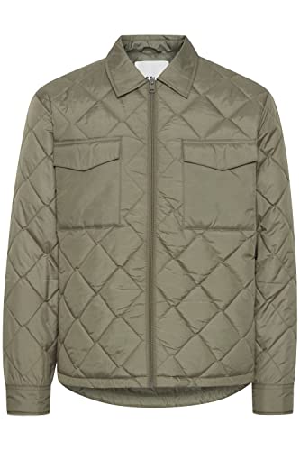 !Solid SDErhard Herren Feldjacke Übergangsjacke jacke Überhemd Shacket gesteppt unifarben Hemdjacke mit Reißverschluss Regular Fit, Größe:L, Farbe:Deep Lichen Green (180312) von !Solid