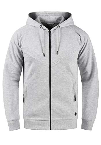 !Solid SDGelbert Herren Sweatjacke Kapuzenjacke Hoodie mit Kapuze Eingrifftaschen Rippbündchen Baumwollmischung Regular fit, Größe:M, Farbe:Light Grey Melange (8242) von !Solid
