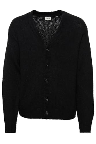 !Solid SDHamed Herren Strickjacke Cardigan mit V-Ausschnitt Rippbündchen Knopfleiste Relaxed fit, Größe:XXL, Farbe:True Black (194008) von !Solid